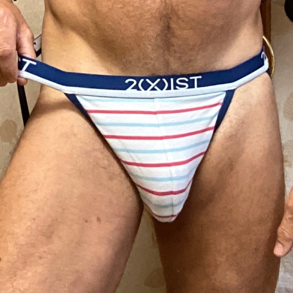2xist, white striped jock strap, like new, medium - Picture 4 of 5